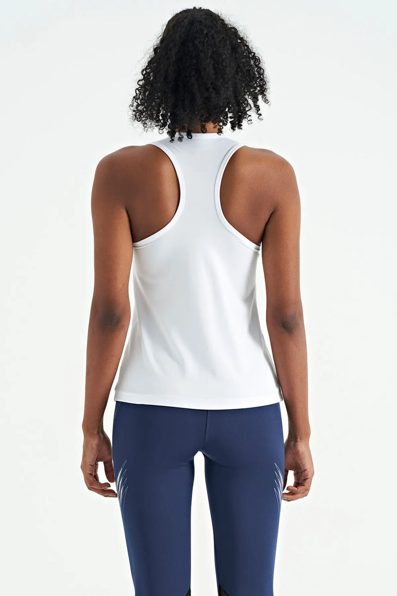 Débardeur de sport pour femme à col rond, sans manches, avec détails fente - 97256