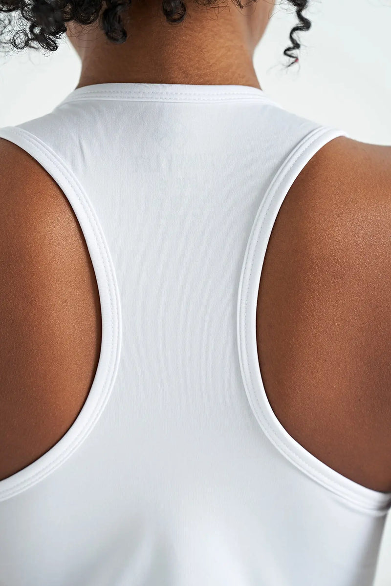 Débardeur de sport pour femme à col rond, sans manches, avec détails fente - 97256