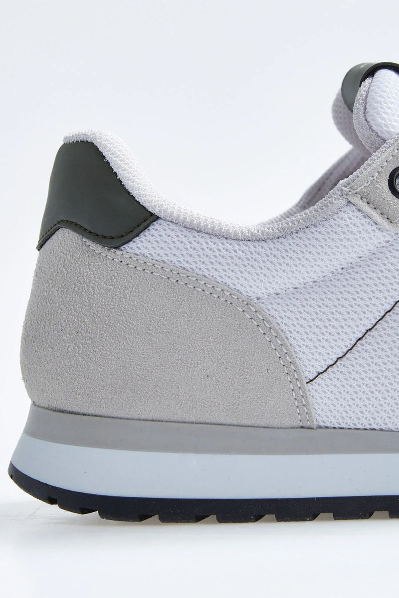 Baskets Homme en Suédine avec Empiècements Respirants – Chaussures Sportives à Lacets Confortables