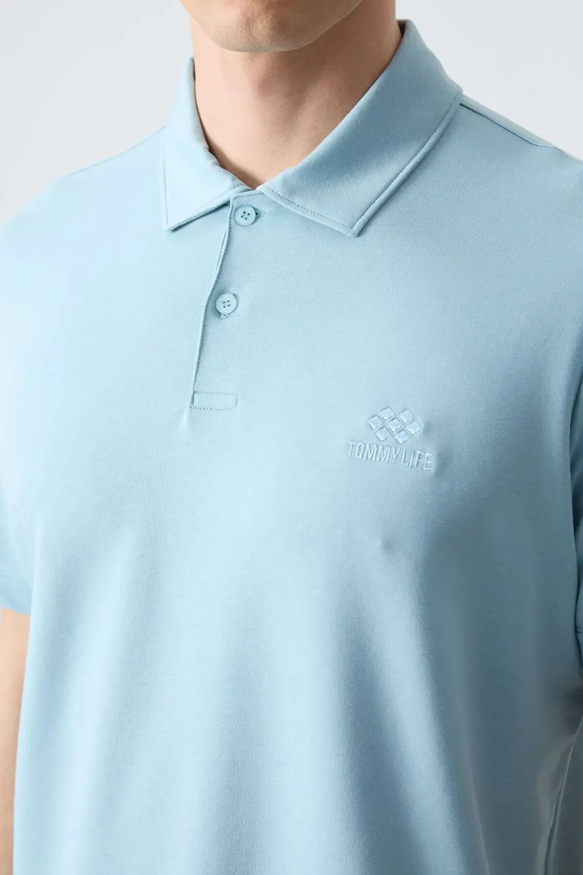 Polo homme en maille avec logo col polo coupe standard- 87748 - Justyol