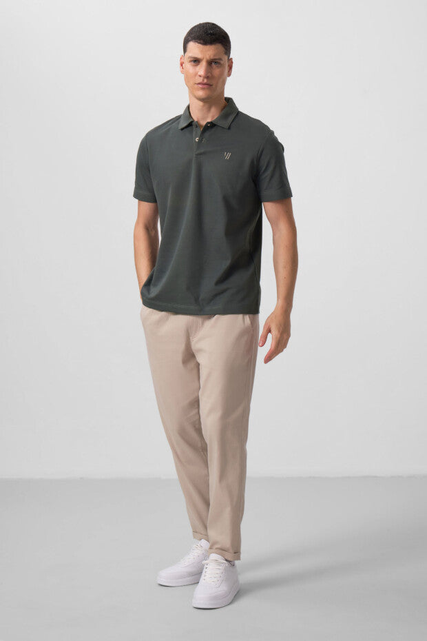 Polo homme basic à logo poitrine – coupe standard en coton doux - 87768
