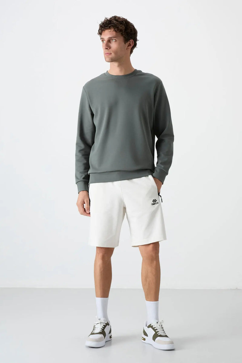 Sweatshirt pour homme à col rond, coupe décontractée - 88053