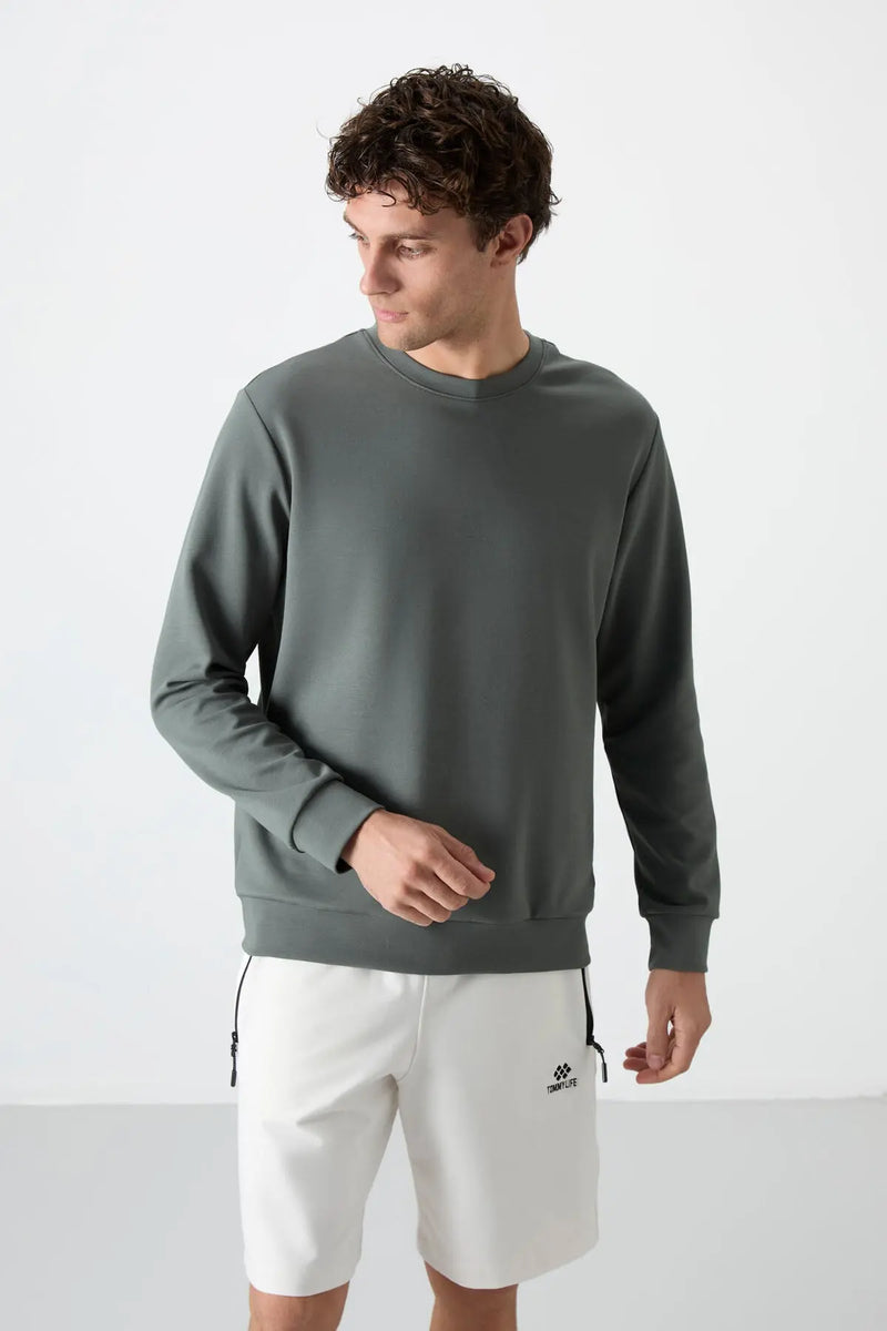 Sweatshirt pour homme à col rond, coupe décontractée - 88053