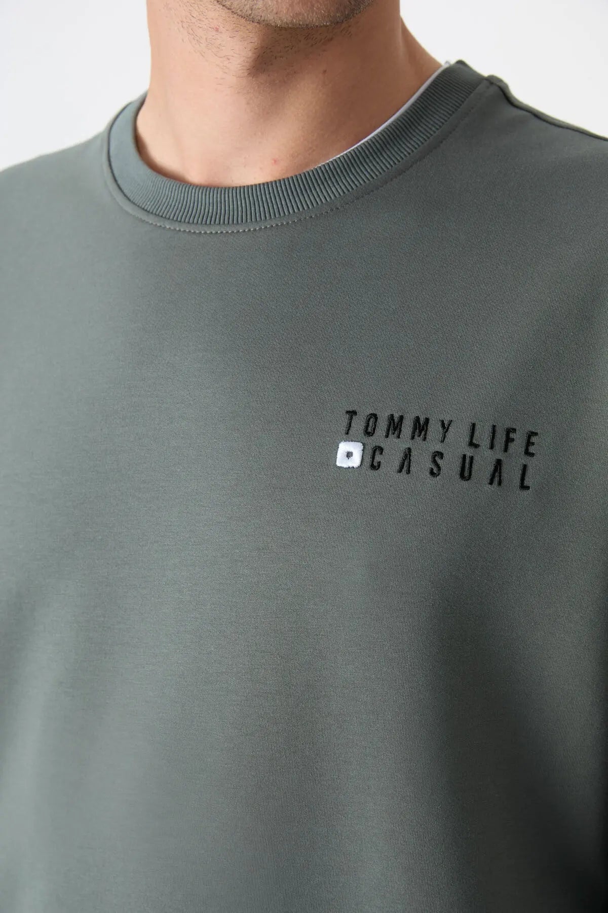 casual o yaka lastik paça erkek oversize eşofman takimi - 85120 - Justyol