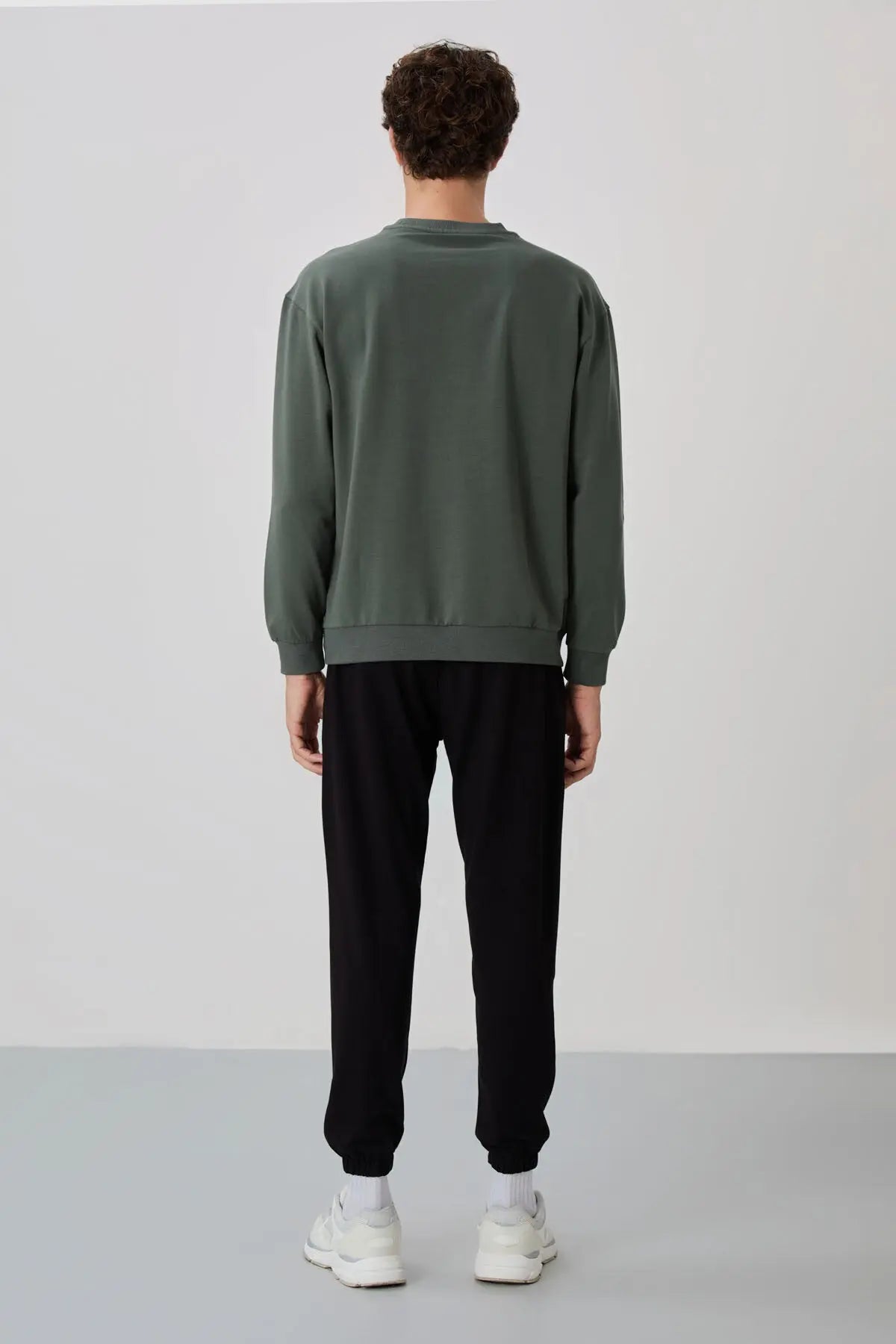 casual o yaka lastik paça erkek oversize eşofman takimi - 85120 - Justyol