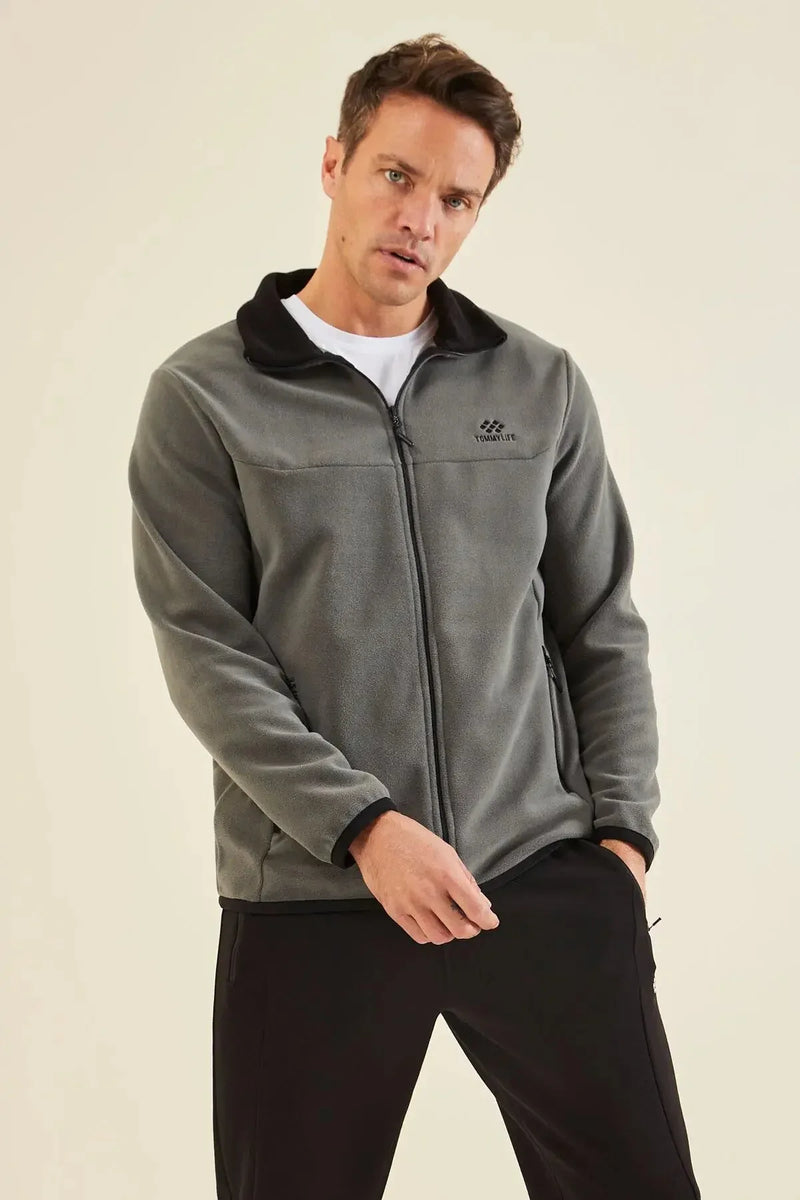 <tc>سويت شيرت رجالي بياقة مرتفعه وسحاب - مزين بتطريز - 87992</tc>