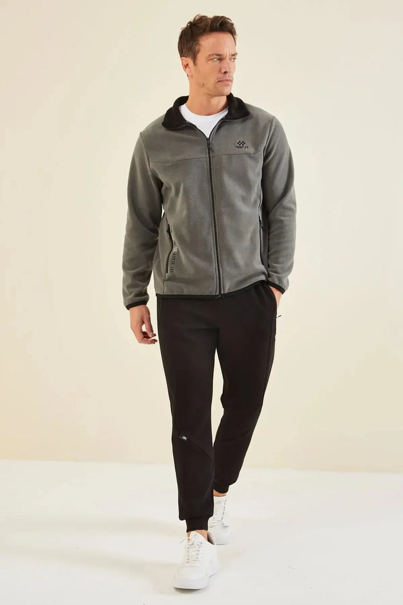<tc>سويت شيرت رجالي بياقة مرتفعه وسحاب - مزين بتطريز - 87992</tc>