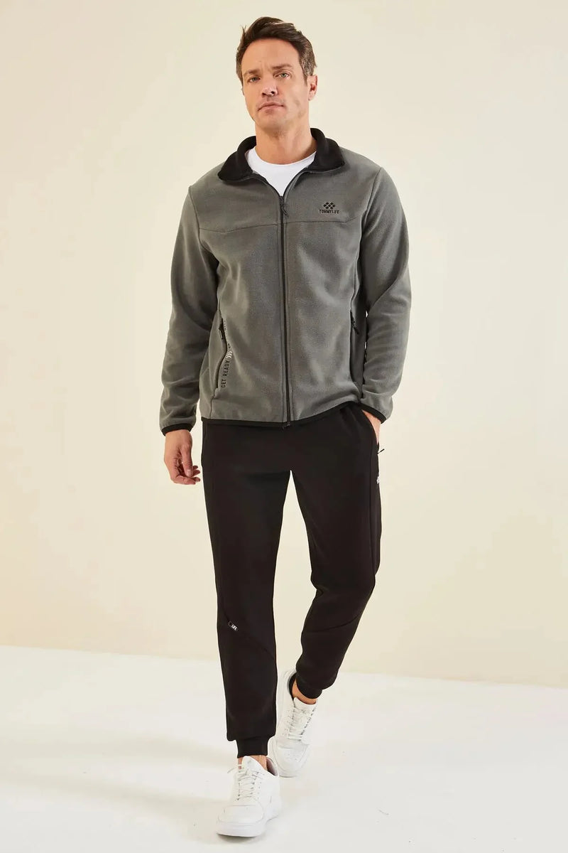 <tc>سويت شيرت رجالي بياقة مرتفعه وسحاب - مزين بتطريز - 87992</tc>