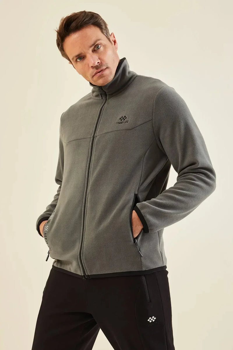 <tc>سويت شيرت رجالي بياقة مرتفعه وسحاب - مزين بتطريز - 87992</tc>