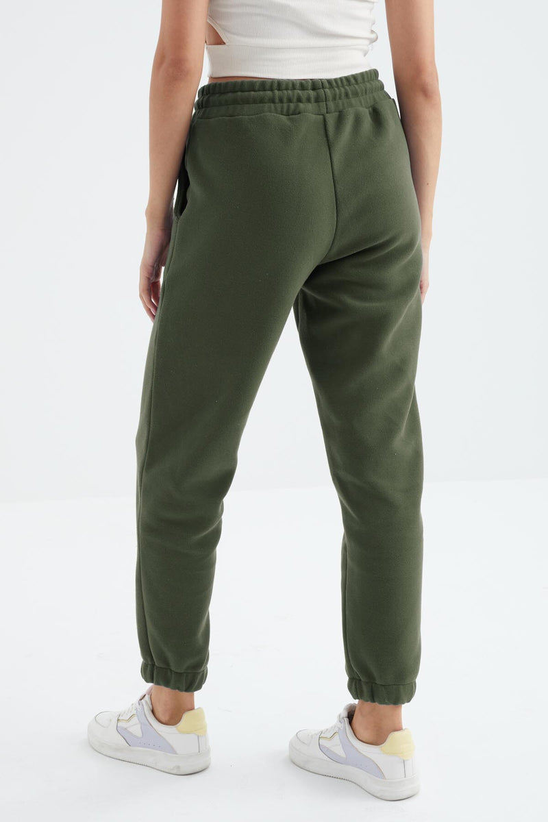 Pantalon Jogger Femme Taille Haute Basic en Polaire.