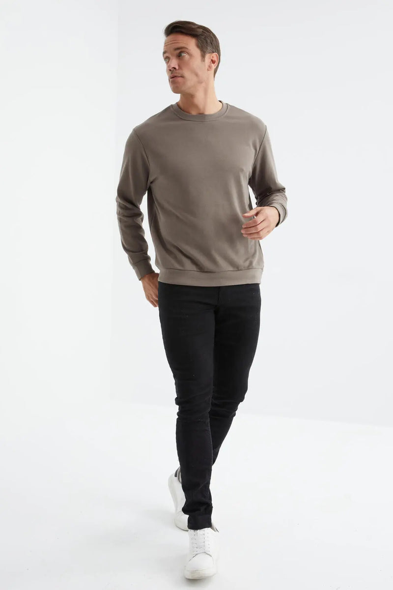 Sweatshirt pour homme à col rond, coupe décontractée - 88053