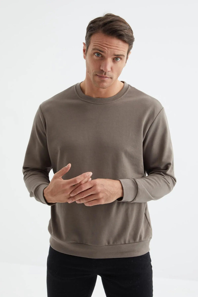 Sweatshirt pour homme à col rond, coupe décontractée - 88053