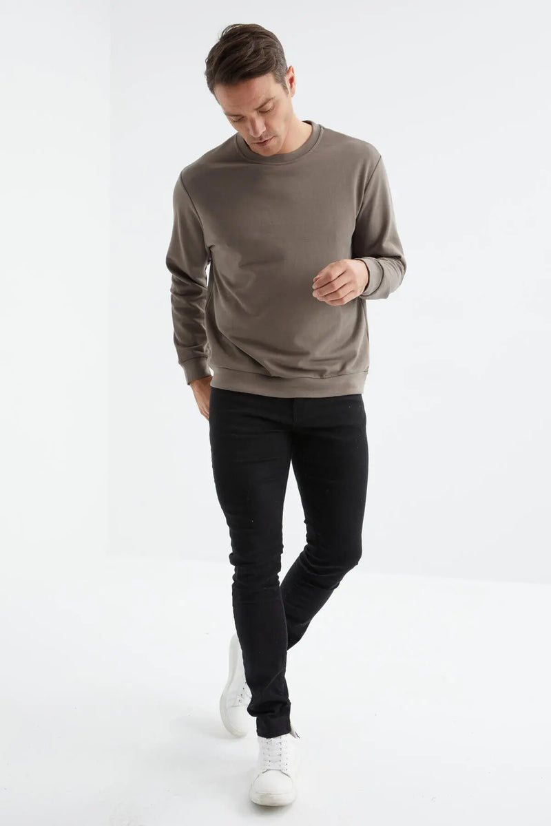 Sweatshirt pour homme à col rond, coupe décontractée - 88053