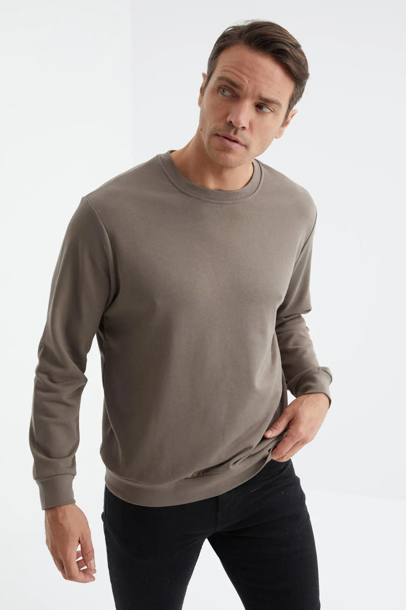 Sweatshirt pour homme à col rond, coupe décontractée - 88053