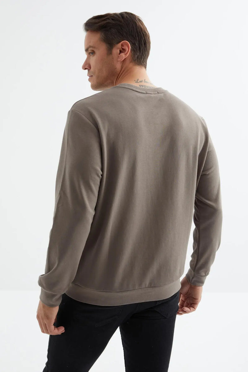 Sweatshirt pour homme à col rond, coupe décontractée - 88053