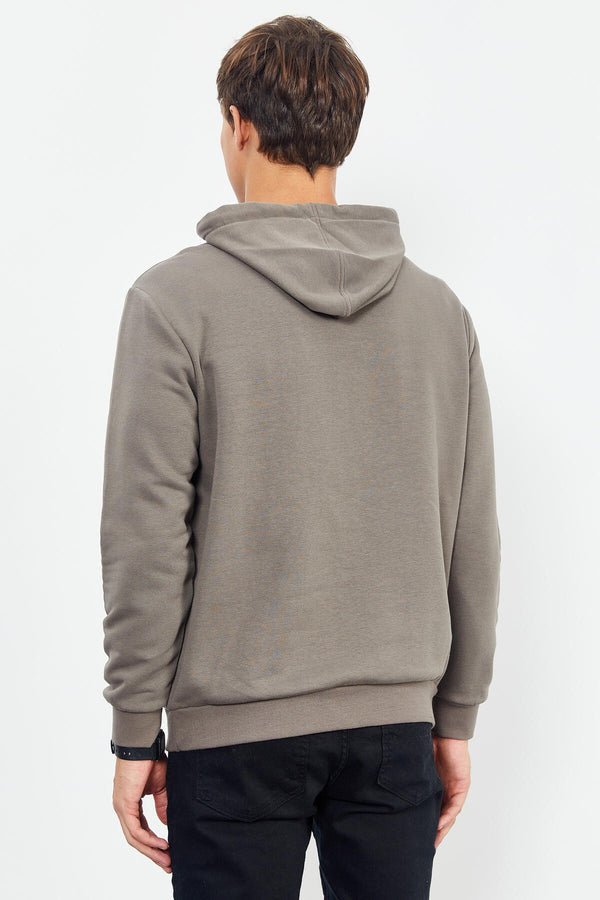 baskili kapüşonlu kanguru cep rahat form erkek sweatshirt - 88019 - Justyol