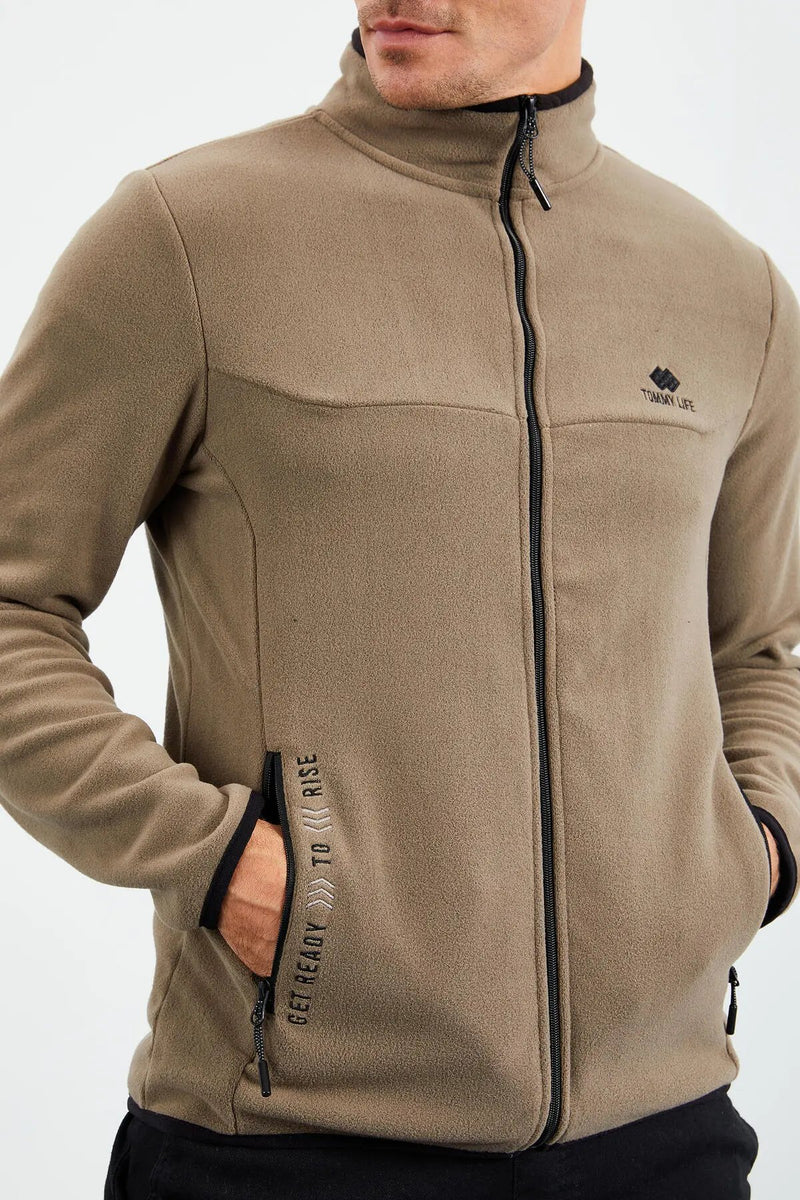 <tc>سويت شيرت رجالي بياقة مرتفعه وسحاب - مزين بتطريز - 87992</tc>