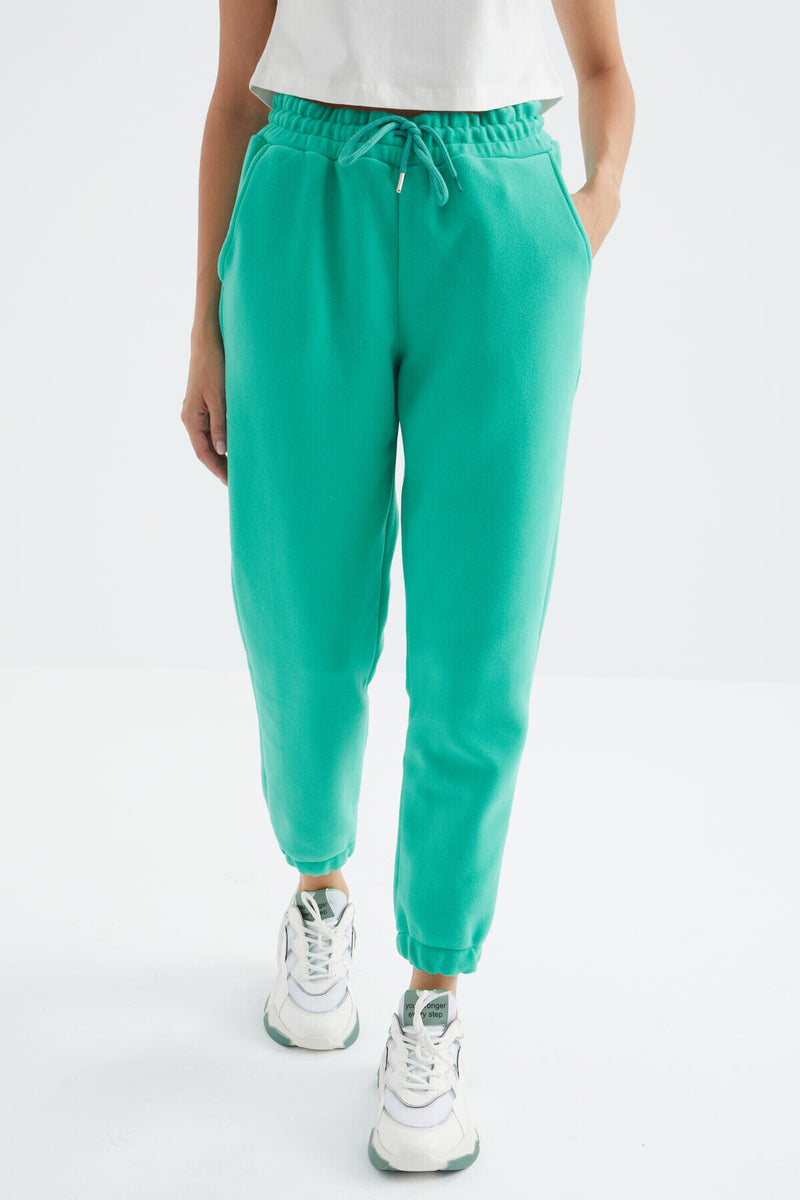 Pantalon Jogger Femme Taille Haute Basic en Polaire.