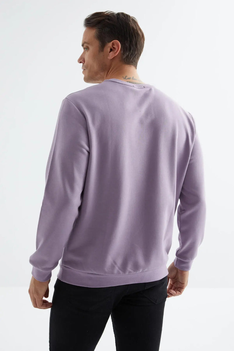 Sweatshirt pour homme à col rond, coupe décontractée - 88053