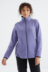 <tc>Sweatshirt femme en polaire à col montant avec fermeture éclair, coupe décontractée - 97173</tc>