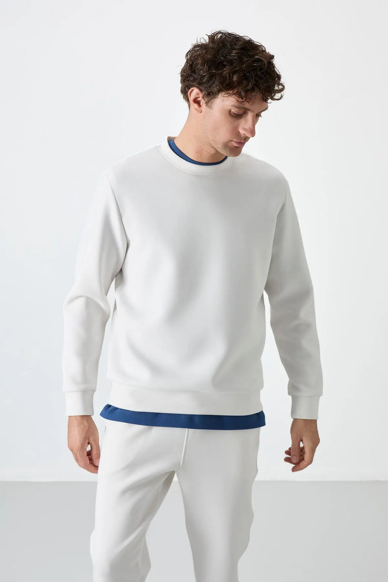 Sweatshirt pour homme à col rond, coupe décontractée - 88053