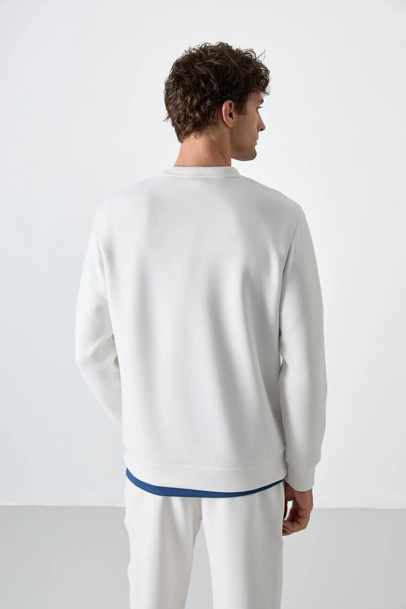 Sweatshirt pour homme à col rond, coupe décontractée - 88053