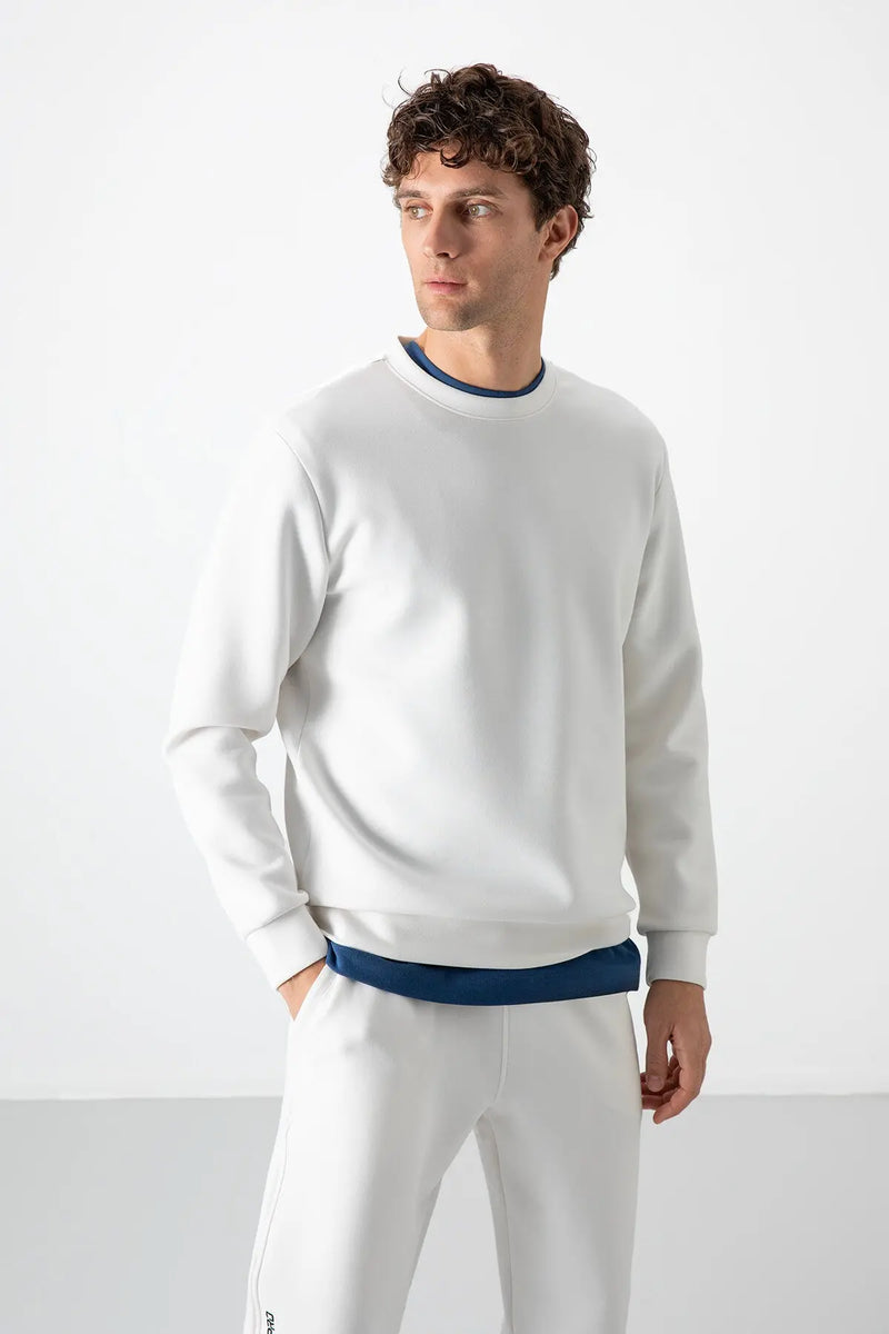 Sweatshirt pour homme à col rond, coupe décontractée - 88053