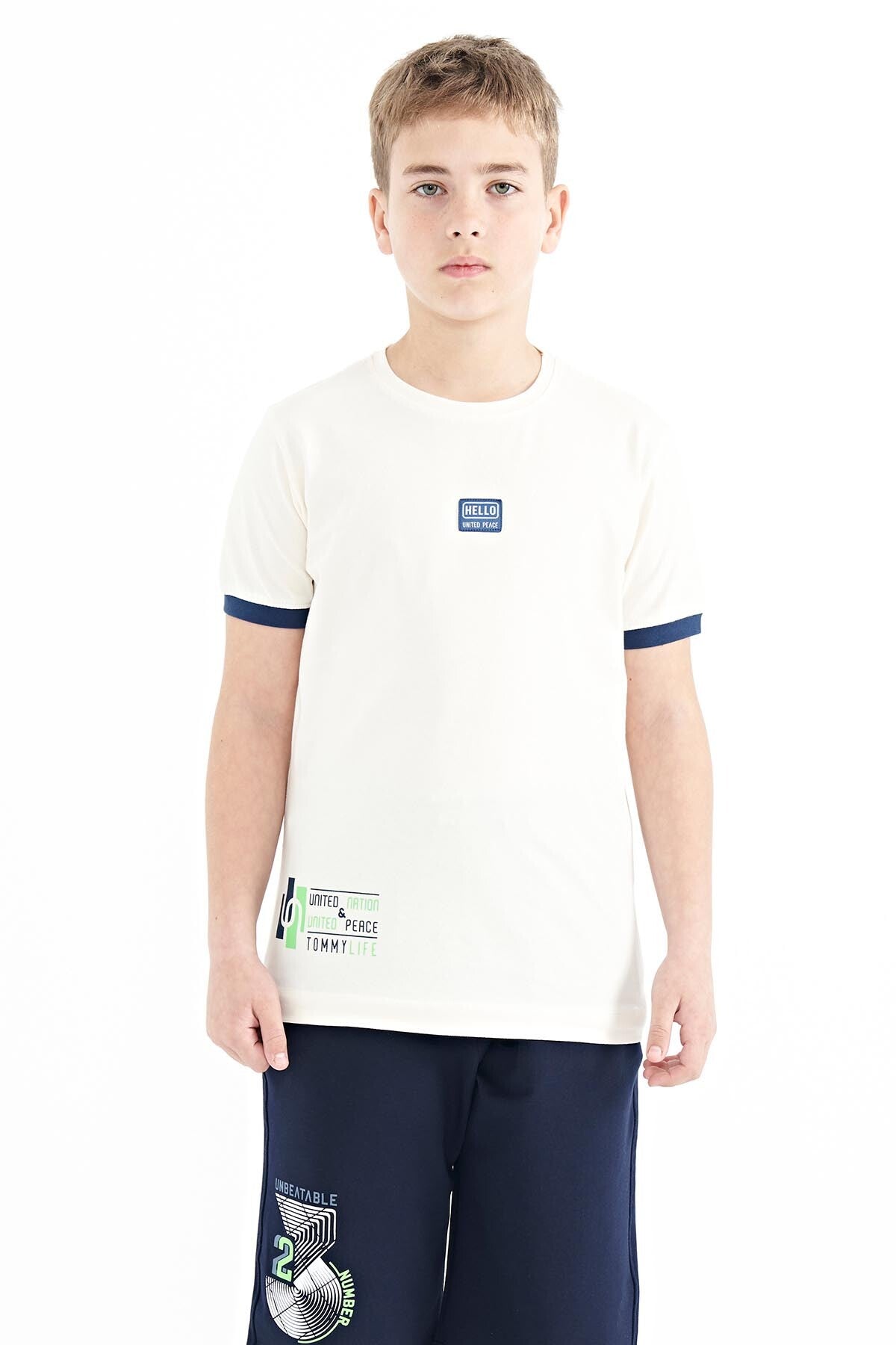 <tc>T-shirt pour garçon à col rond, coupe standard, avec imprimé - 11097</tc>