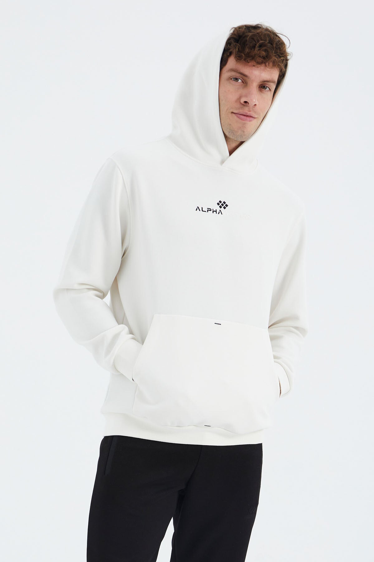 kapüşonlu kanguru cep detayli rahat kalip erkek sweatshirt - 88280