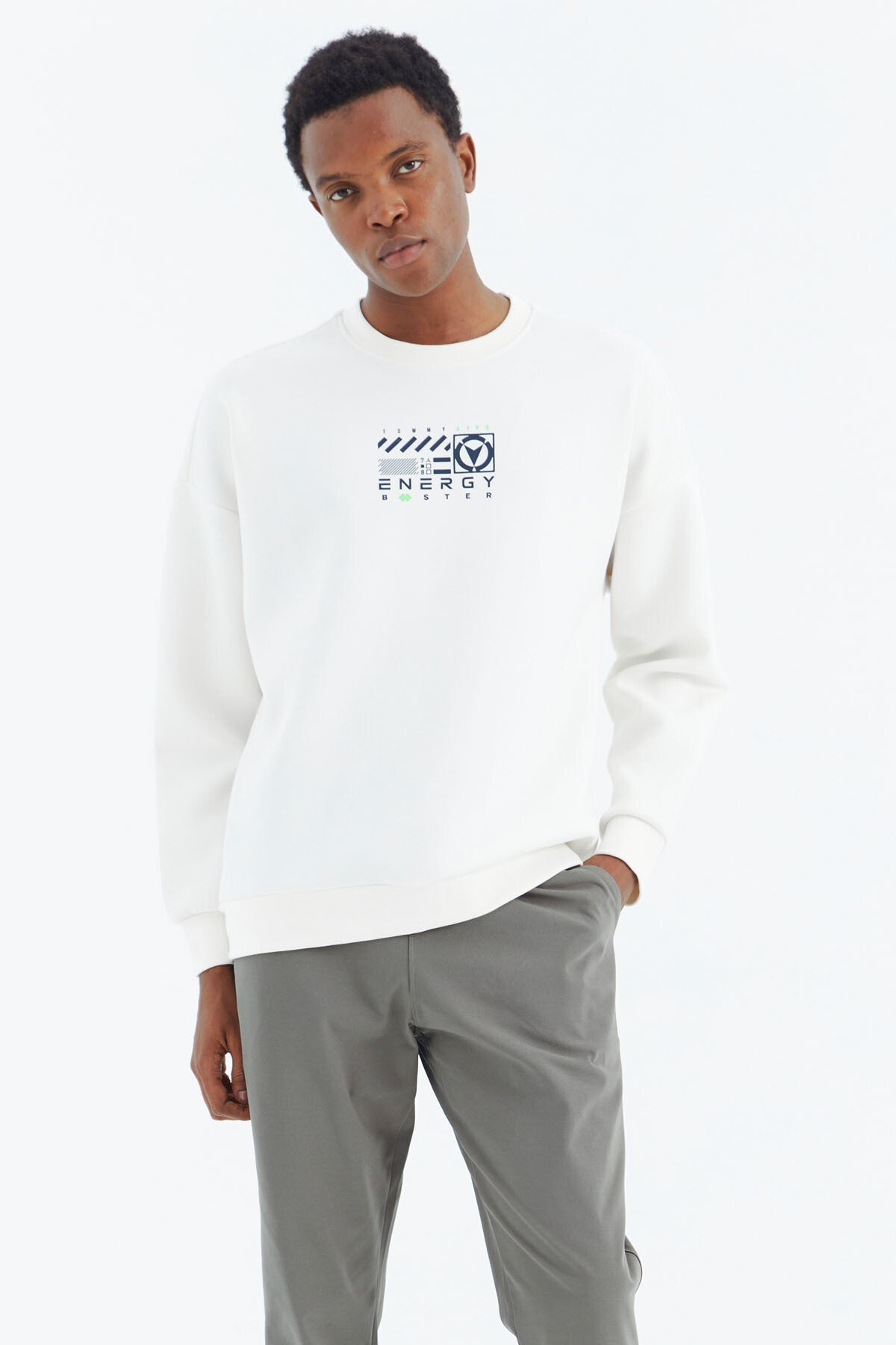 <tc>Sweatshirt homme à col rond avec impression, coupe confortable - 88284</tc>