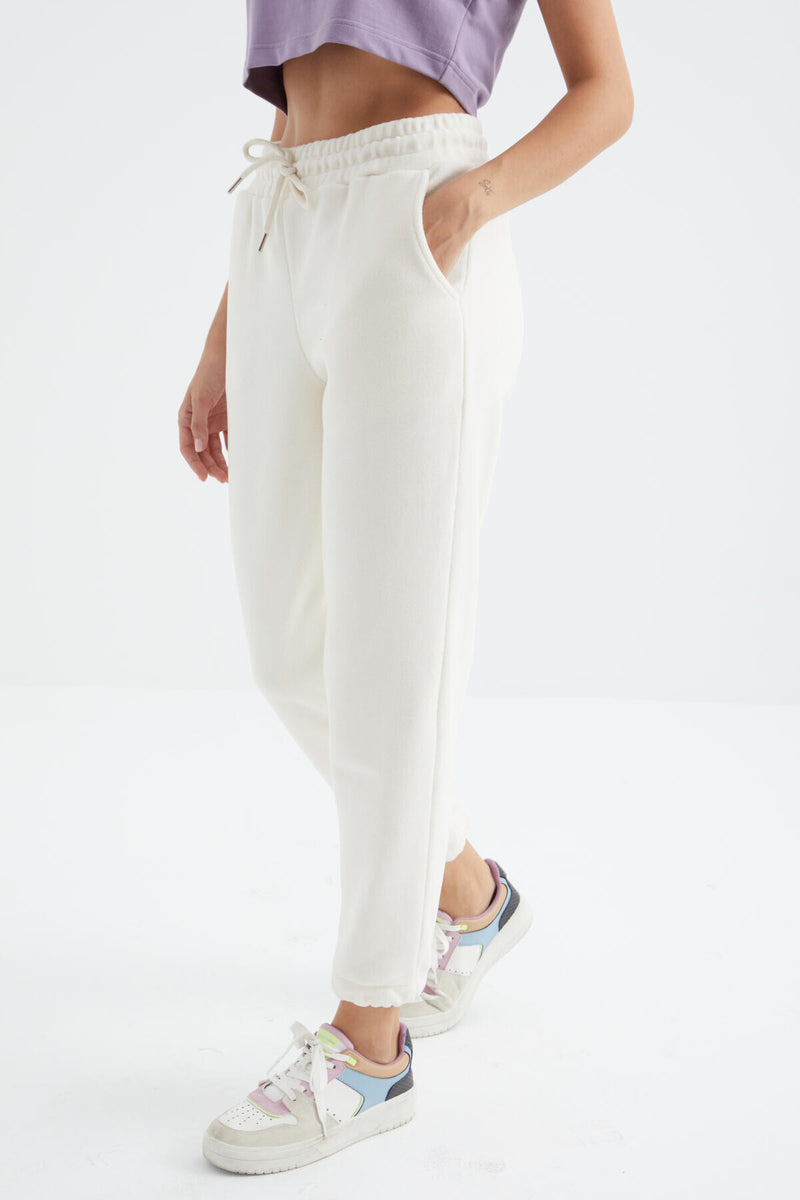 Pantalon Jogger Femme Taille Haute Basic en Polaire.