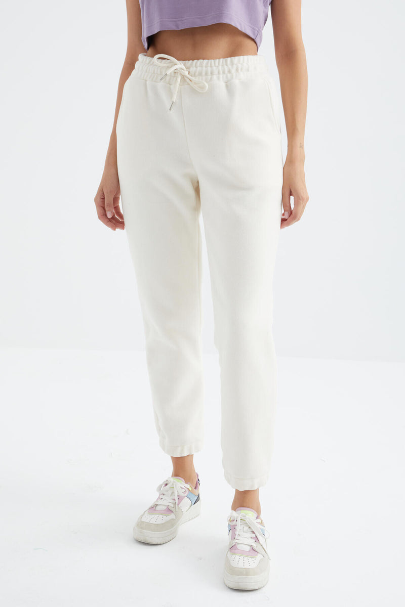 Pantalon Jogger Femme Taille Haute Basic en Polaire.