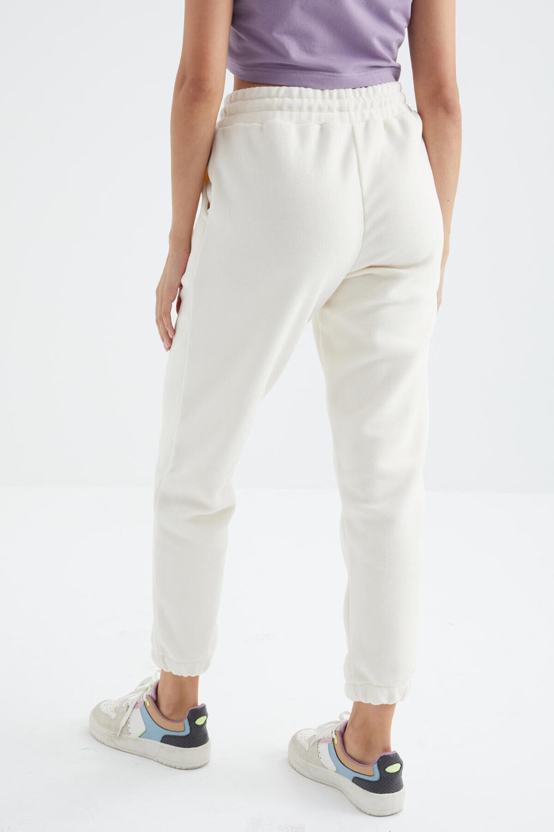 Pantalon Jogger Femme Taille Haute Basic en Polaire.