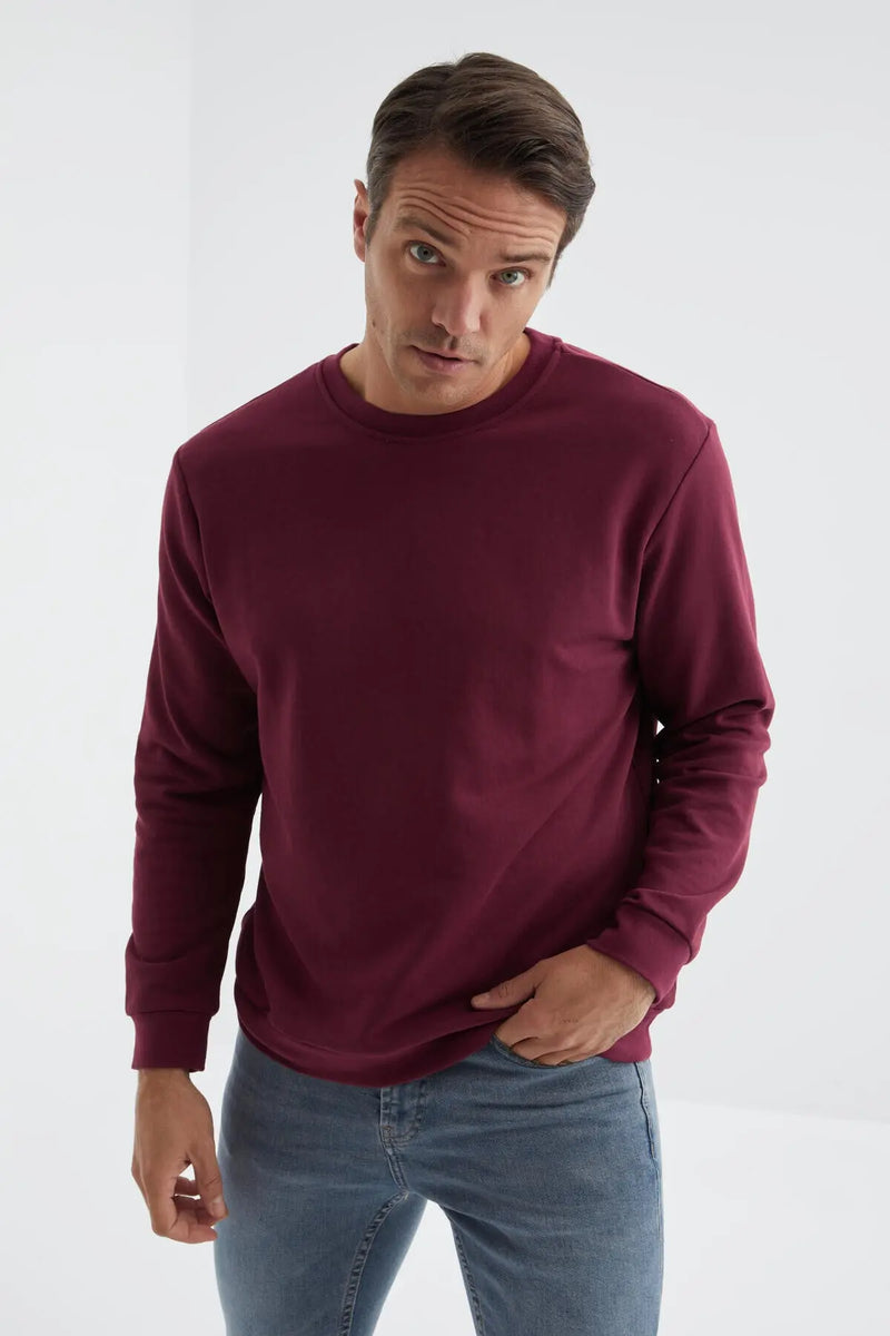 Sweatshirt pour homme à col rond, coupe décontractée - 88053