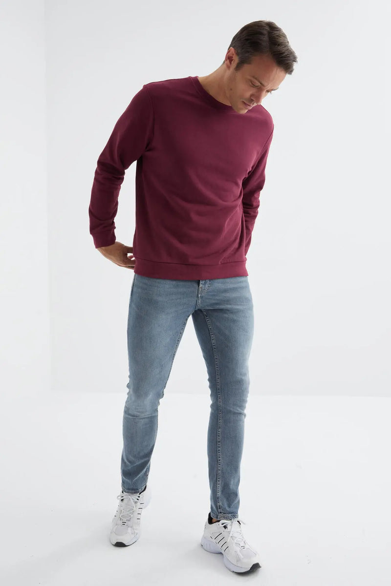 Sweatshirt pour homme à col rond, coupe décontractée - 88053