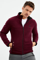 Sweatshirt polaire pour homme à col montant zippé avec broderie, coupe standard - 87992