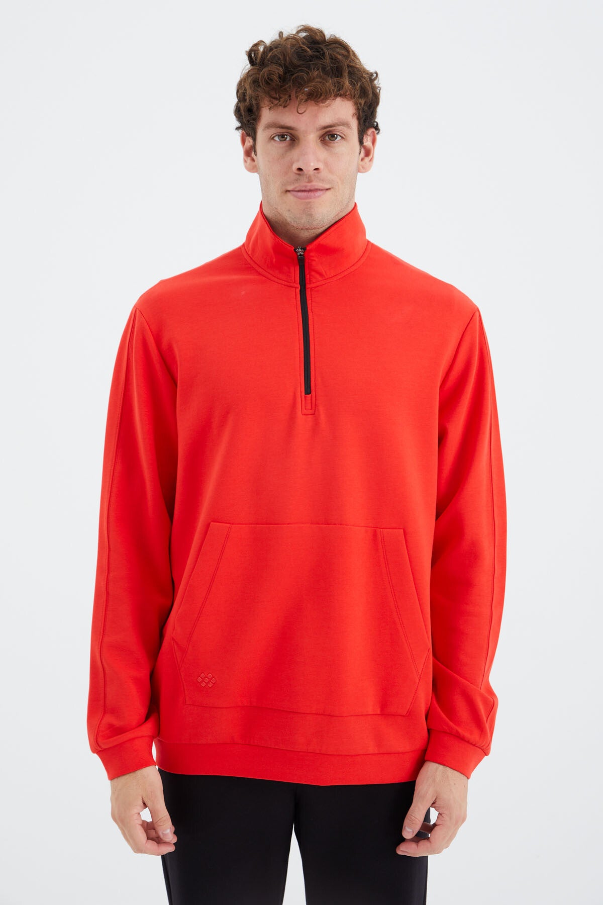 <tc>Sweatshirt homme à col montant, demi-zip et détail de poche - 88278</tc>