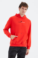 kapüşonlu kanguru cep detayli rahat kalip erkek sweatshirt - 88280