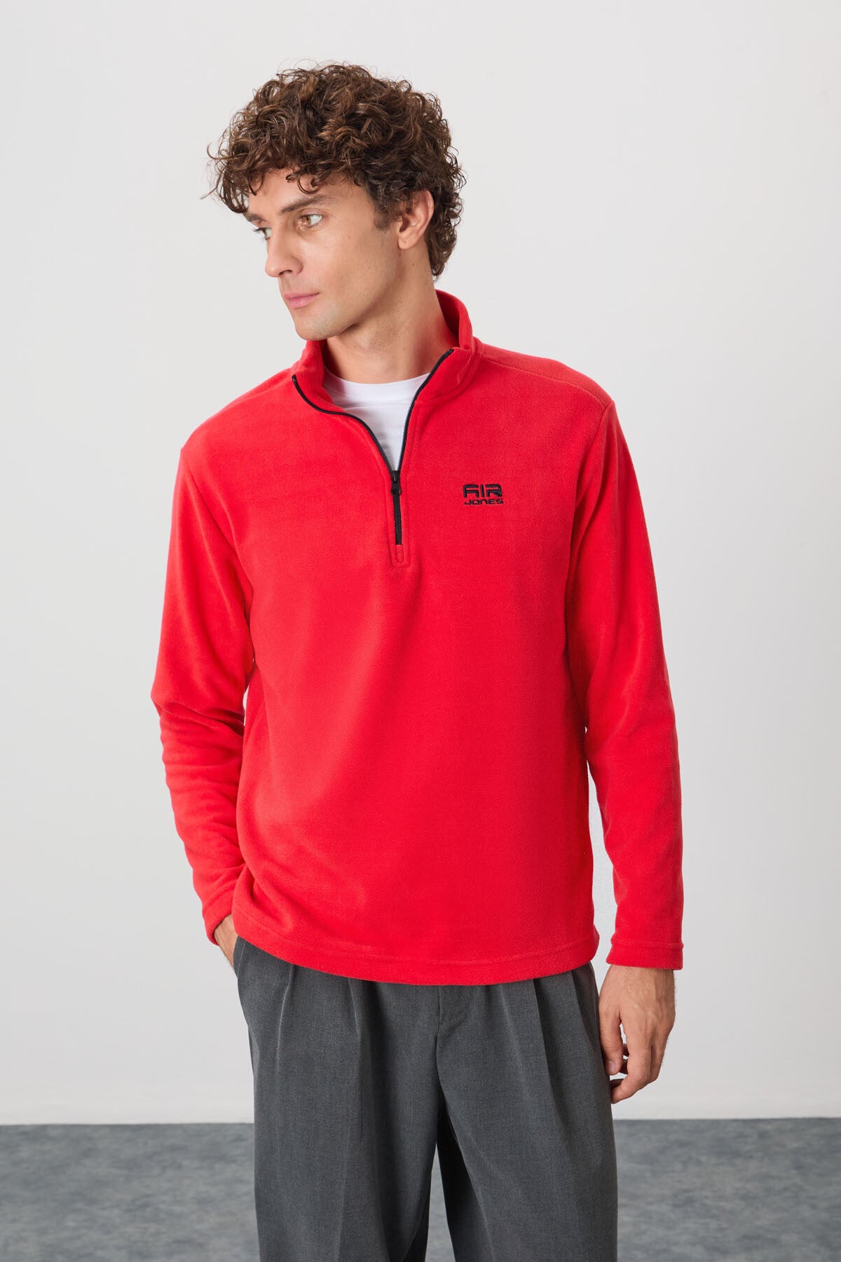 riverdik yaka erkek polar sweatshirt - 88310