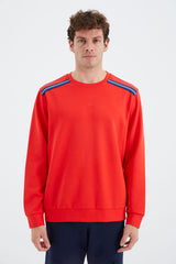 <tc>Sweatshirt homme coupe confortable col rond avec détail à bandes sur les épaules - 88279</tc>