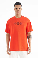 <tc>T-shirt oversize pour homme à col rond, avec imprimé devant et derrière - 88224</tc>