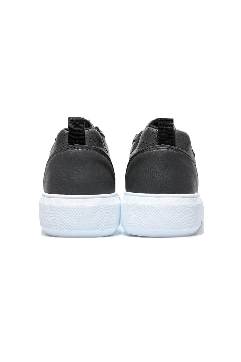 Baskets Homme en Similicuir Perforé à Lacets - 89055
