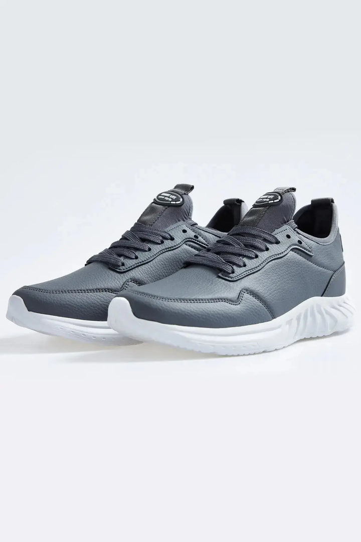 Baskets Sportives à Semelle Épaisse et Lacets pour Homme en Similicuir