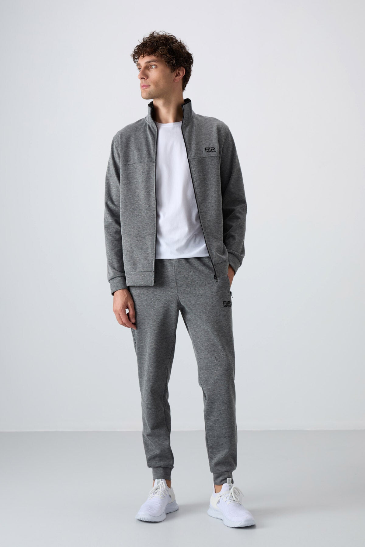 hugo gri melanj - siyah jogger erkek eşofman takim - 85198 - Justyol