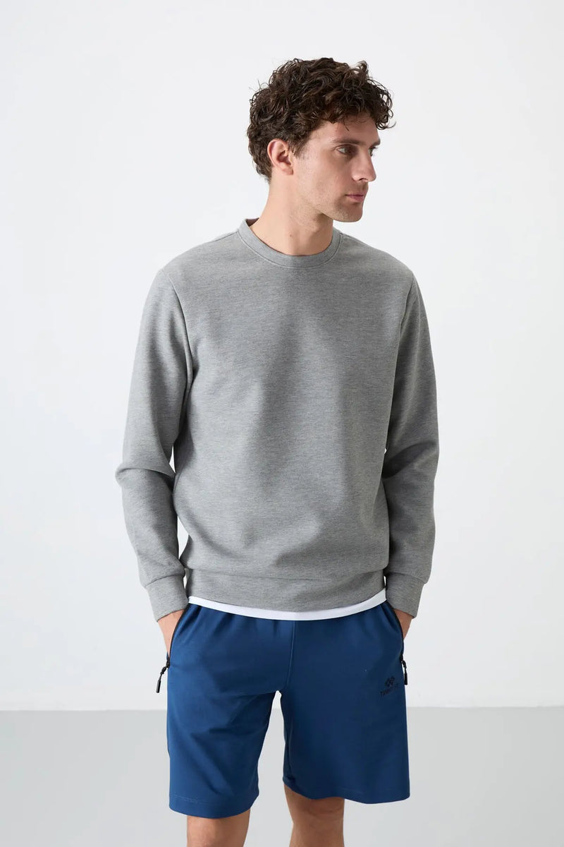 Sweatshirt pour homme à col rond, coupe décontractée - 88053