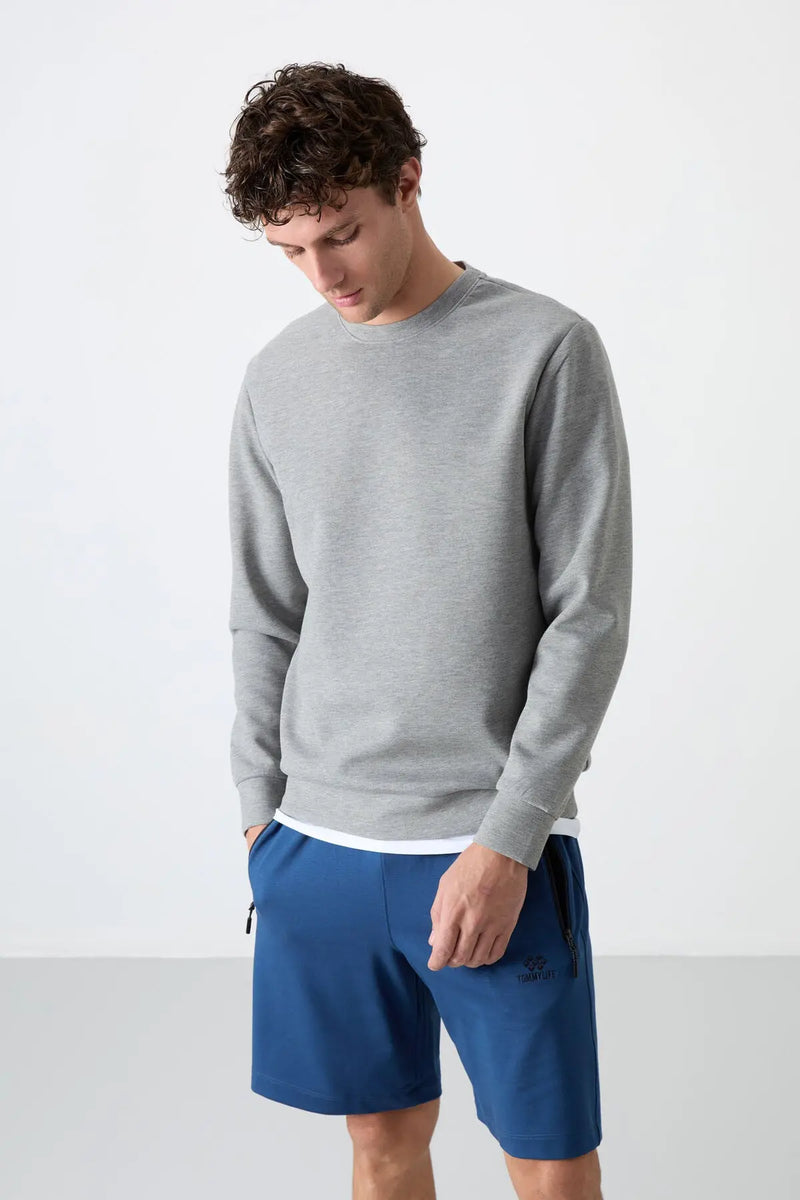 Sweatshirt pour homme à col rond, coupe décontractée - 88053