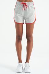 <tc>Short court pour femme à coupe standard avec détails de biais et cordon de serrage - 02158</tc>