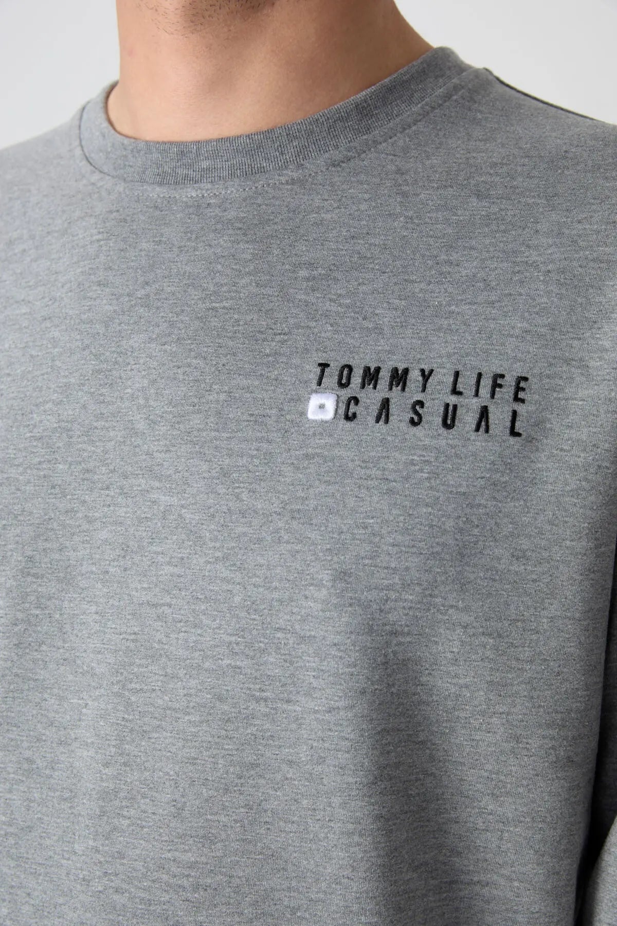 casual o yaka lastik paça erkek oversize eşofman takimi - 85120 - Justyol