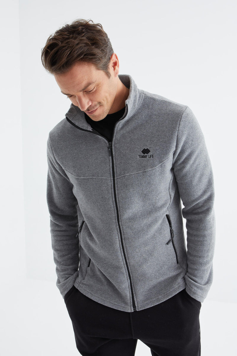 Sweatshirt Polar Homme à Col Zippé - Coupe Standard - Couleur Lavande