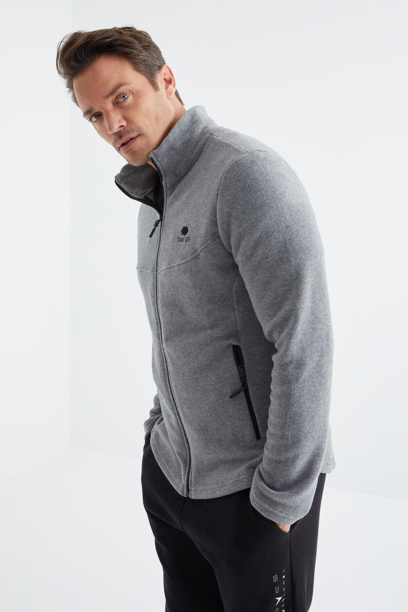 Sweatshirt Polar Homme à Col Zippé - Coupe Standard - Couleur Lavande